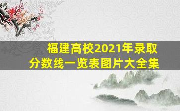 福建高校2021年录取分数线一览表图片大全集