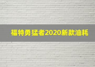 福特勇猛者2020新款油耗