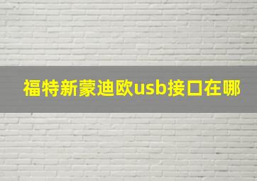 福特新蒙迪欧usb接口在哪