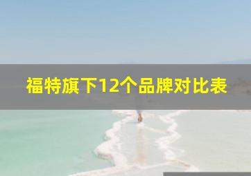 福特旗下12个品牌对比表