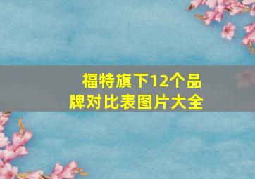 福特旗下12个品牌对比表图片大全