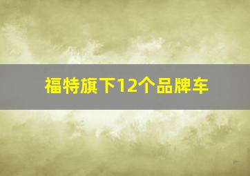 福特旗下12个品牌车