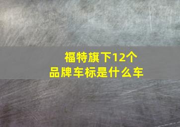 福特旗下12个品牌车标是什么车