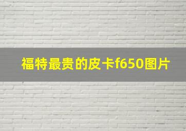 福特最贵的皮卡f650图片