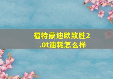 福特蒙迪欧致胜2.0t油耗怎么样