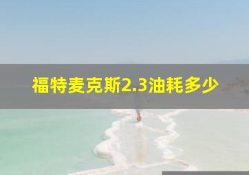 福特麦克斯2.3油耗多少