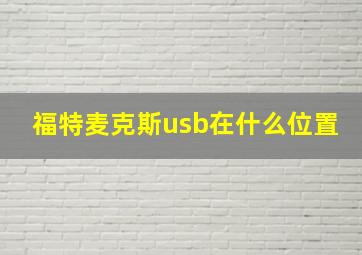 福特麦克斯usb在什么位置