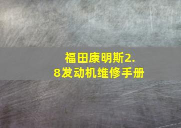 福田康明斯2.8发动机维修手册