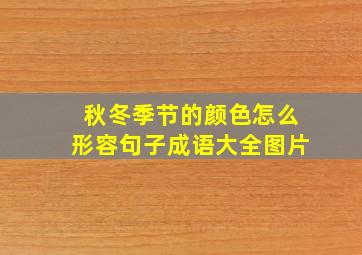 秋冬季节的颜色怎么形容句子成语大全图片