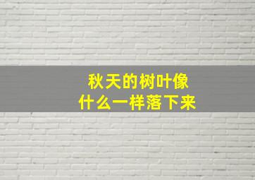 秋天的树叶像什么一样落下来