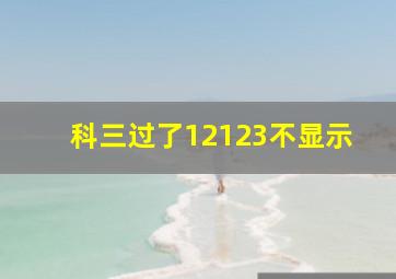 科三过了12123不显示