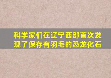 科学家们在辽宁西部首次发现了保存有羽毛的恐龙化石