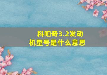 科帕奇3.2发动机型号是什么意思