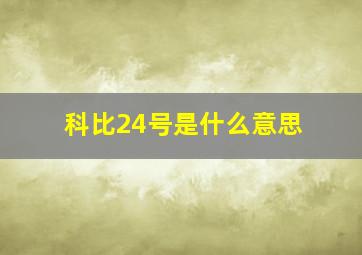 科比24号是什么意思