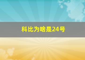 科比为啥是24号