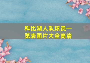 科比湖人队球员一览表图片大全高清