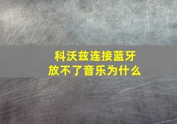 科沃兹连接蓝牙放不了音乐为什么