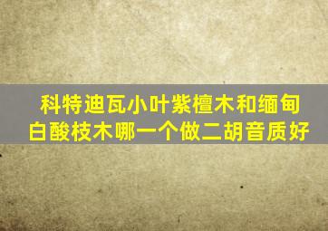 科特迪瓦小叶紫檀木和缅甸白酸枝木哪一个做二胡音质好