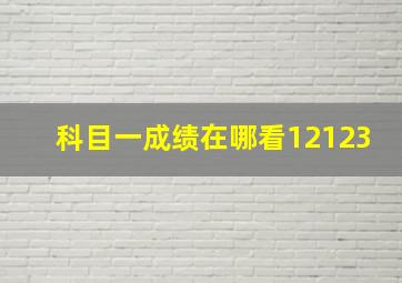 科目一成绩在哪看12123