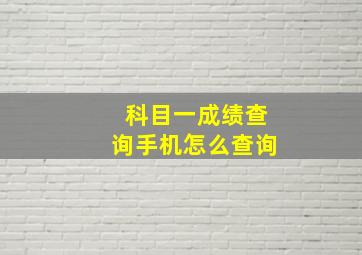 科目一成绩查询手机怎么查询