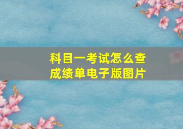 科目一考试怎么查成绩单电子版图片