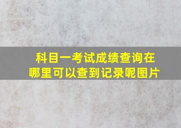 科目一考试成绩查询在哪里可以查到记录呢图片