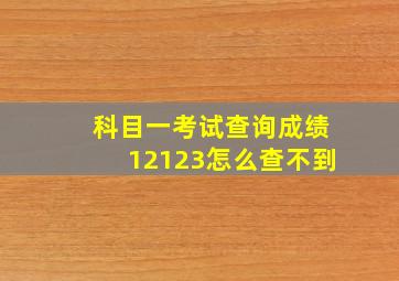 科目一考试查询成绩12123怎么查不到