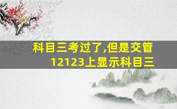 科目三考过了,但是交管12123上显示科目三