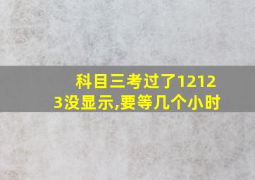 科目三考过了12123没显示,要等几个小时