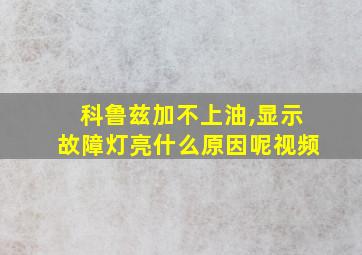 科鲁兹加不上油,显示故障灯亮什么原因呢视频