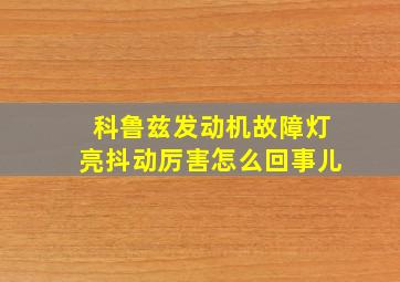 科鲁兹发动机故障灯亮抖动厉害怎么回事儿