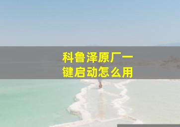 科鲁泽原厂一键启动怎么用