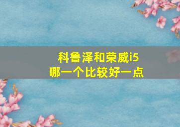 科鲁泽和荣威i5哪一个比较好一点