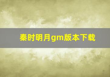 秦时明月gm版本下载