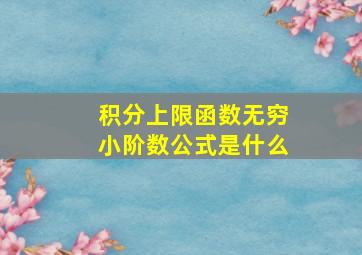 积分上限函数无穷小阶数公式是什么