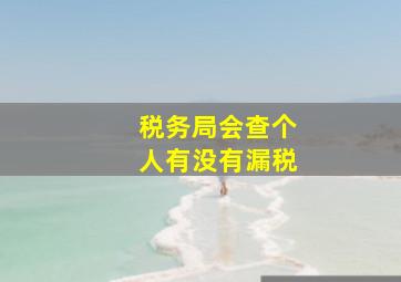 税务局会查个人有没有漏税