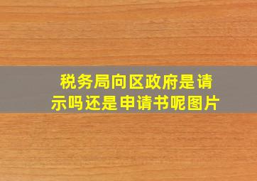 税务局向区政府是请示吗还是申请书呢图片