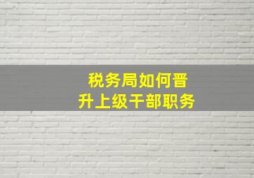 税务局如何晋升上级干部职务