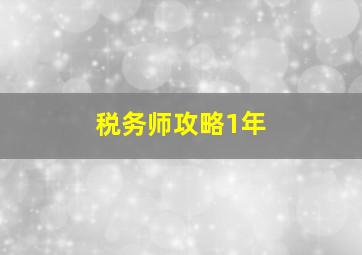 税务师攻略1年