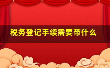 税务登记手续需要带什么