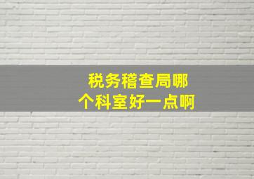 税务稽查局哪个科室好一点啊