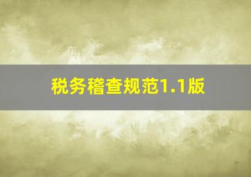 税务稽查规范1.1版