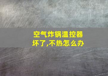 空气炸锅温控器坏了,不热怎么办