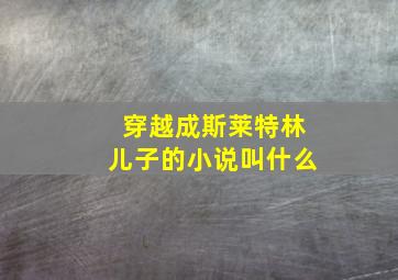 穿越成斯莱特林儿子的小说叫什么