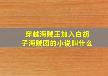 穿越海贼王加入白胡子海贼团的小说叫什么