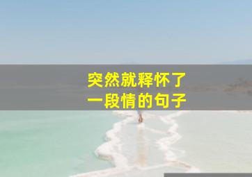 突然就释怀了一段情的句子