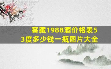 窖藏1988酒价格表53度多少钱一瓶图片大全