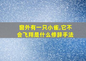 窗外有一只小雀,它不会飞翔是什么修辞手法