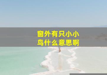 窗外有只小小鸟什么意思啊