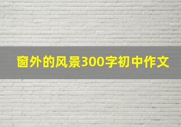 窗外的风景300字初中作文